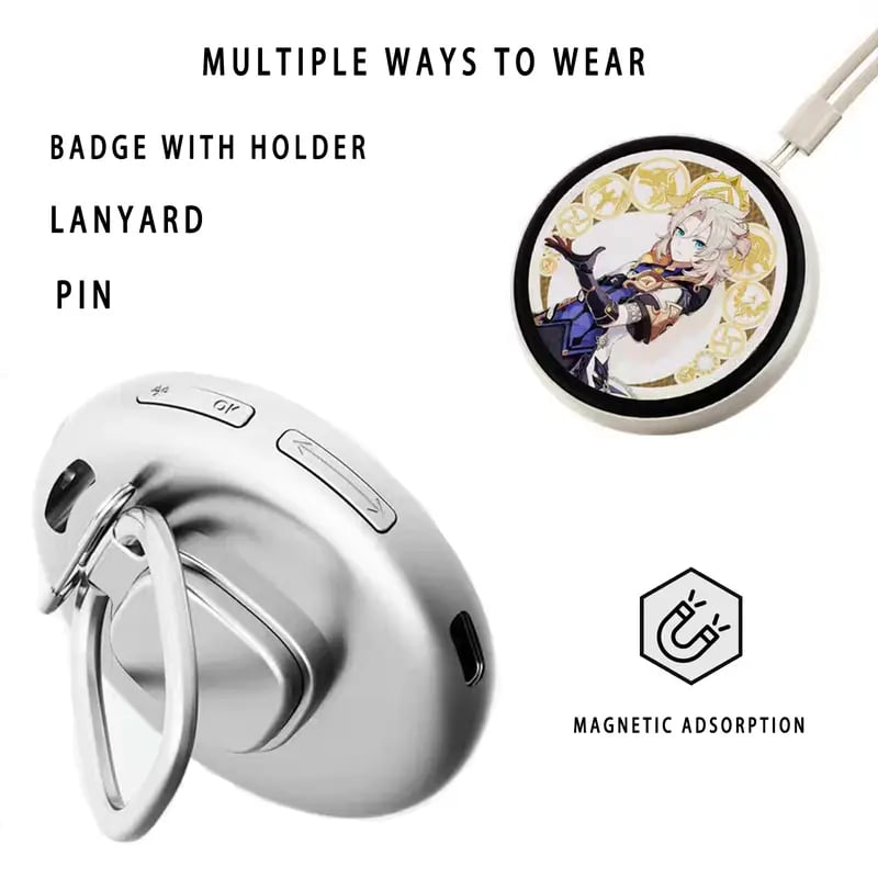 📱 Pixel Touch digital badgeskjerm – 📸 500 mAh lettvektsbilde for foto/video/GIF-er