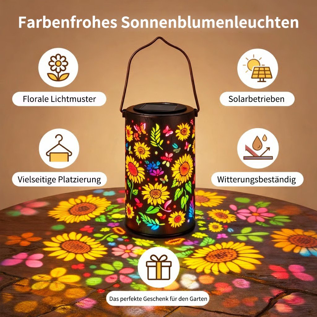 🌞Fargerik, solcelledrevet hagelampe med solsikkelyseffek