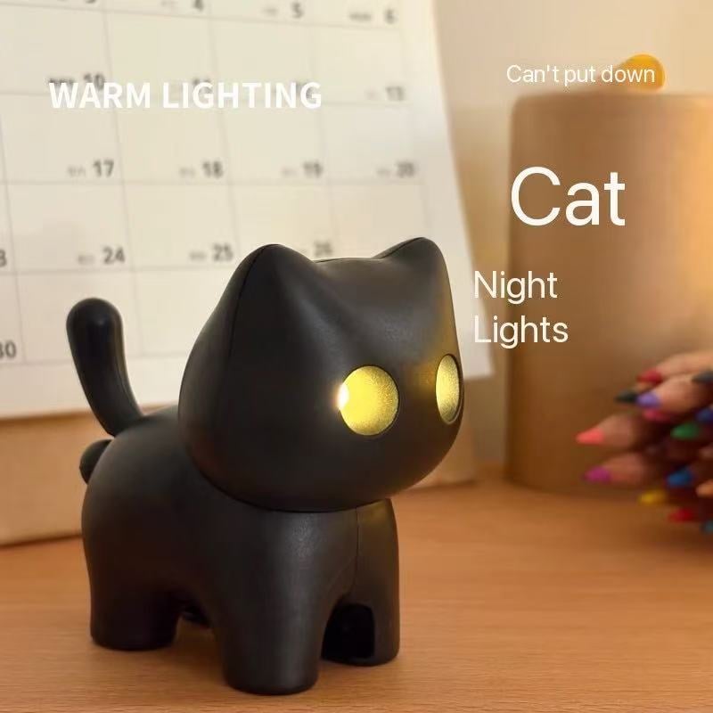 🌙 Nøkkelring med nattlys i form av en svart katt