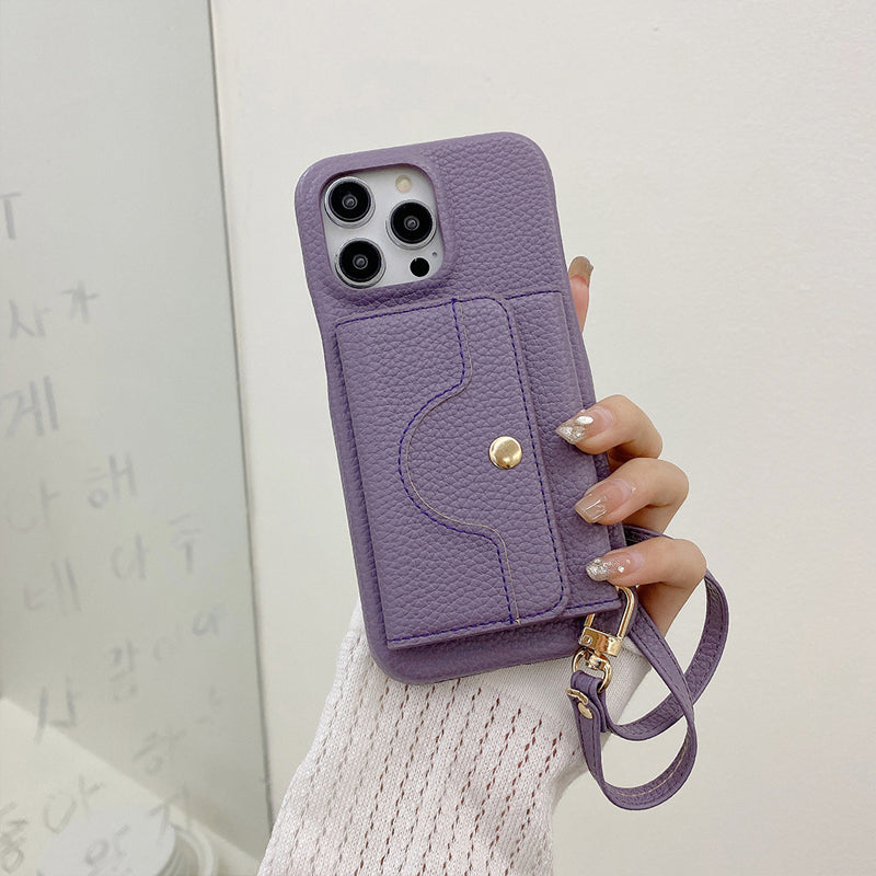 Luksus Speilkortholder Telefonveske I Skinn