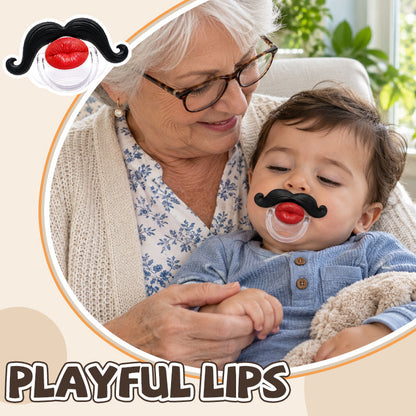 👶😜 Smokk med røde lepper og bart – morsom fotorequisite for søte babybilder!