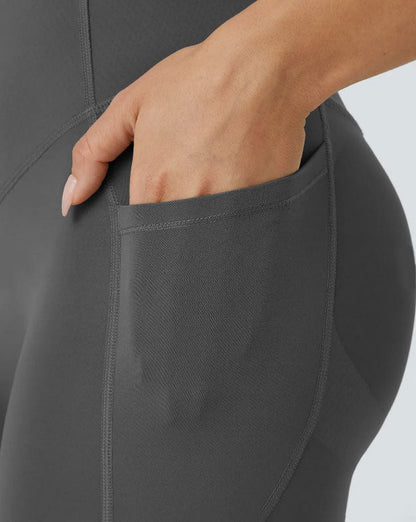Yogabukser med høy midje og lommer