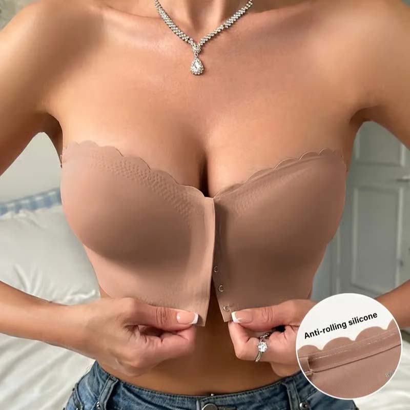 🔥Last day ❤️Naadloze stroppeløs bandeau-bh med lukking foran