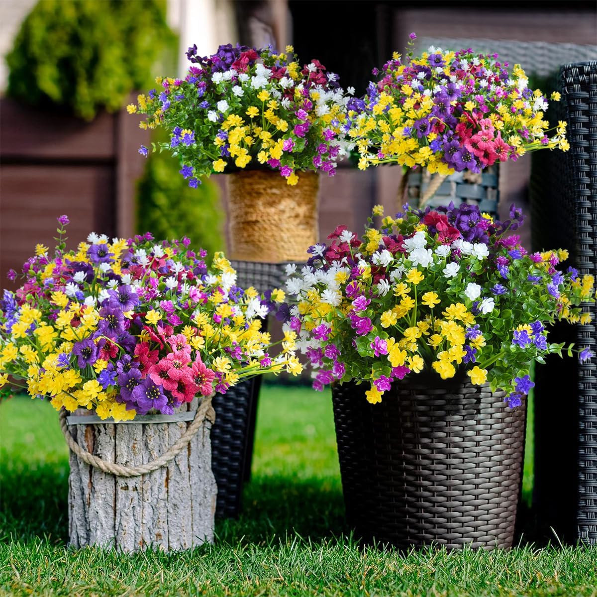🌺UV-resistent fargerik kunstig blomst💖