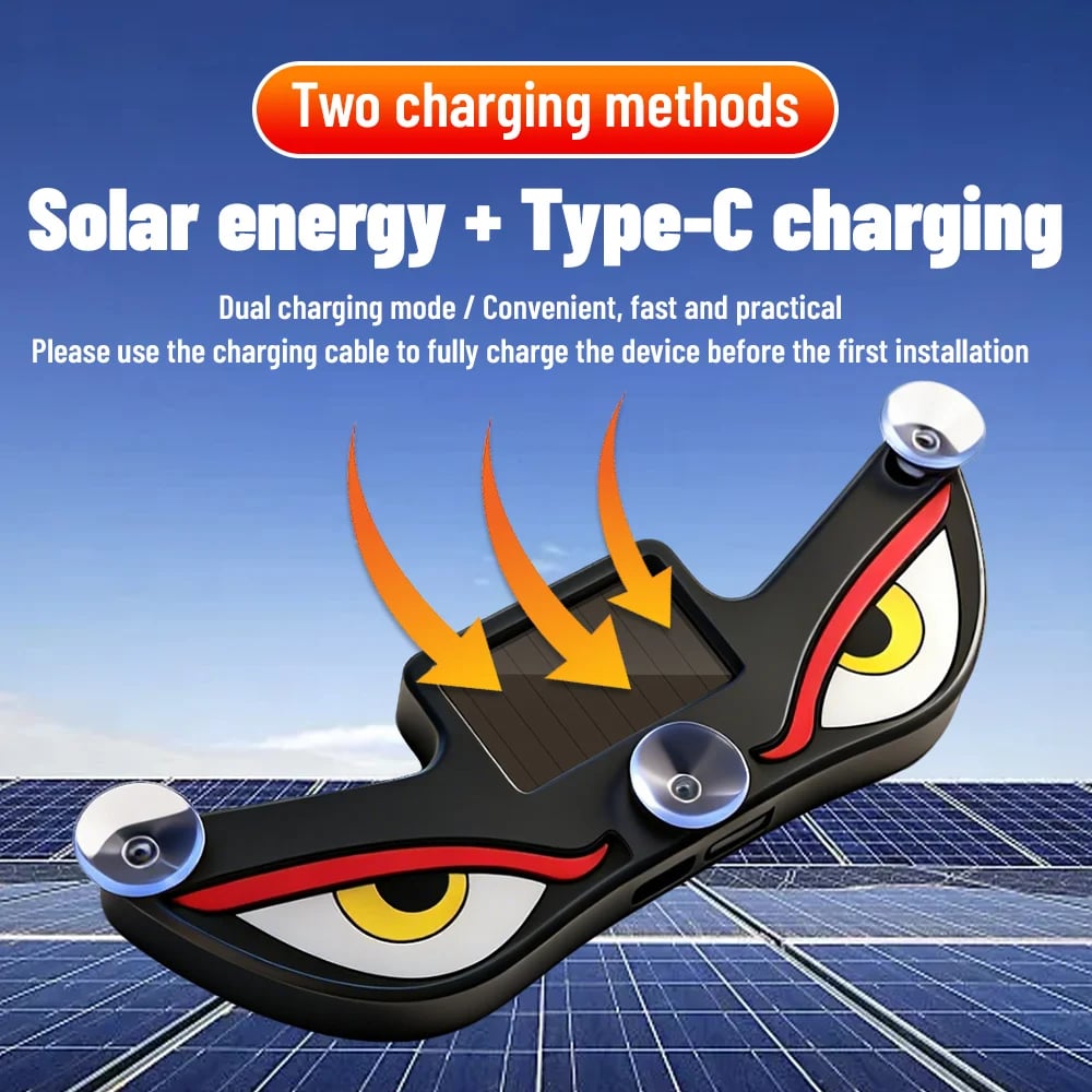 🔥Siste dag med 49 % rabatt – Solar Demon Eye LED-vinduslampe til bilen