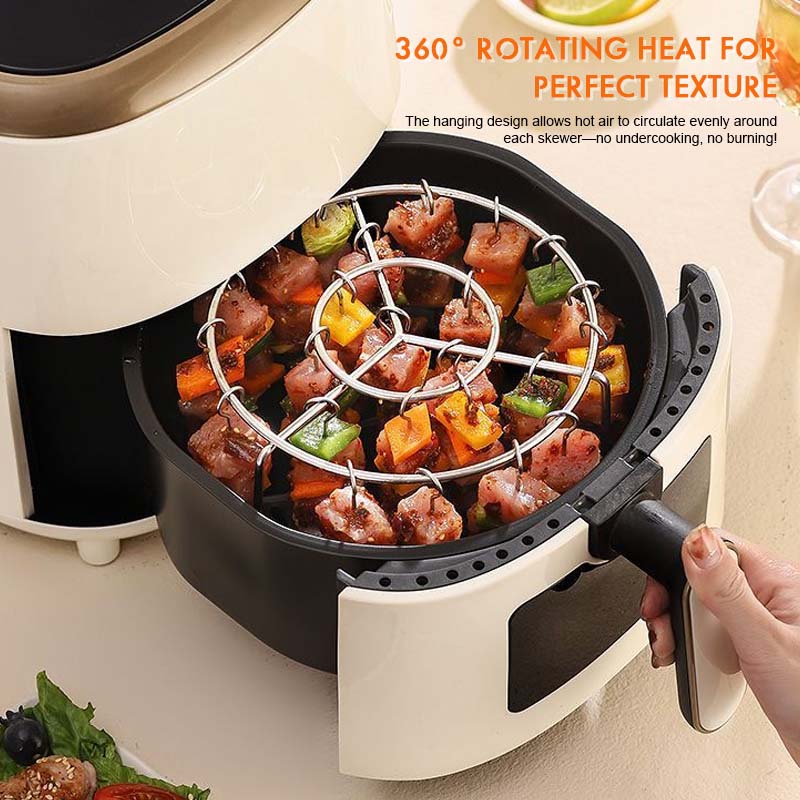 🔥 Grillspydstativ til luftfryser | 360 ° jevn matlaging, sprø og saftig! 🍢