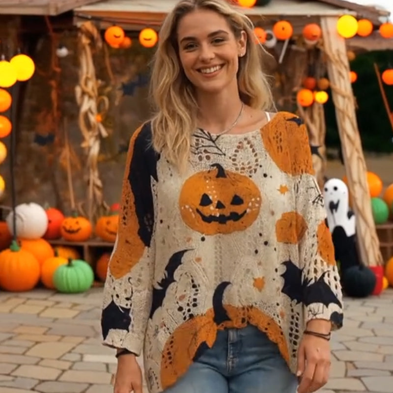 🎃 Hekseaktig koselig stemning - Gresskargenser i Halloween-strikk