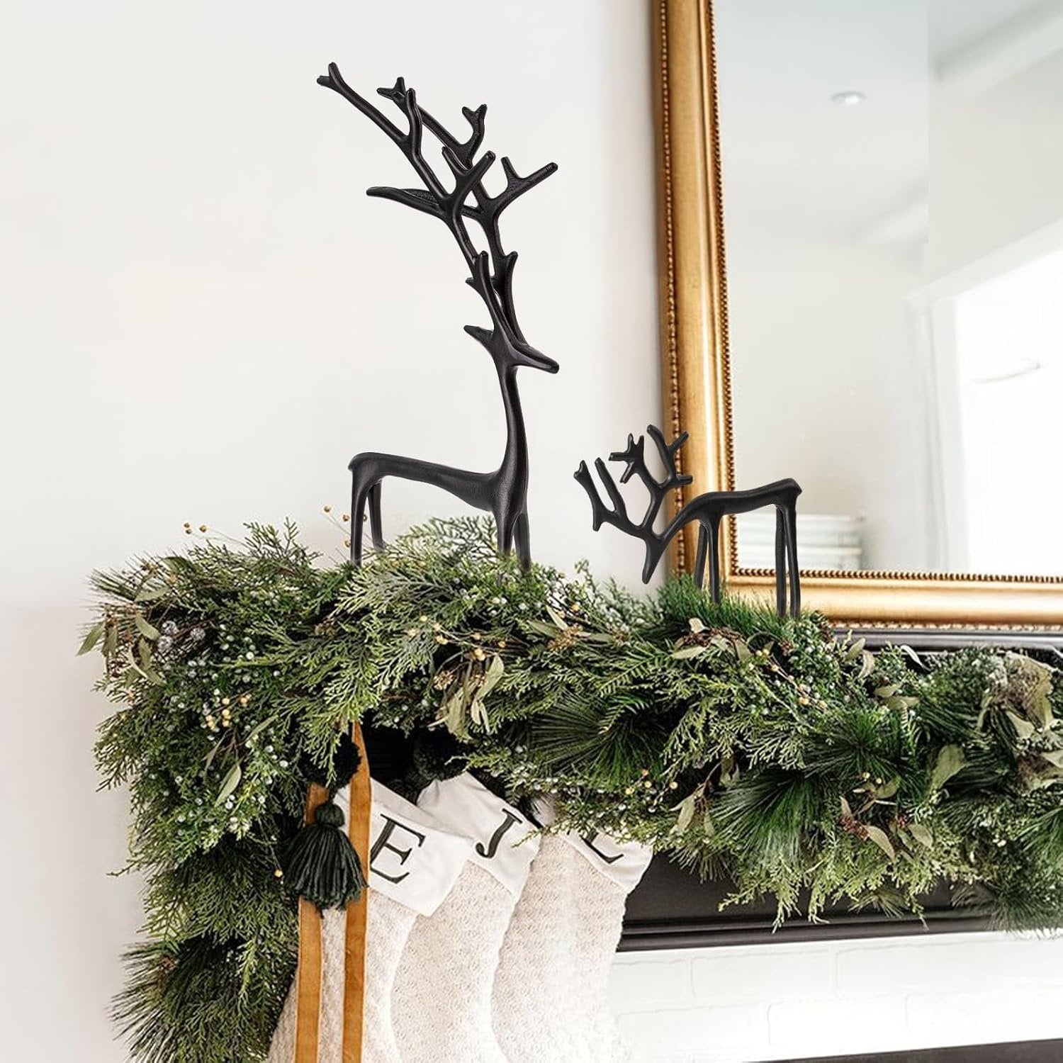 🎅 Julebestselger 🦌 Svart reinsdyrfigur, julepynt
