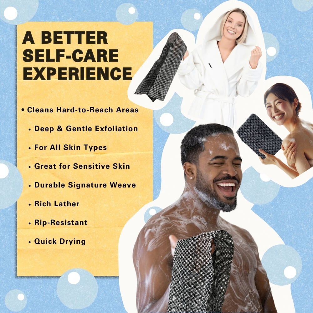 🎁Siste dag: Kjøp 1 få 2 gratis🔥🧼Eksfolierende antibakterielt dusjhåndkle🚿