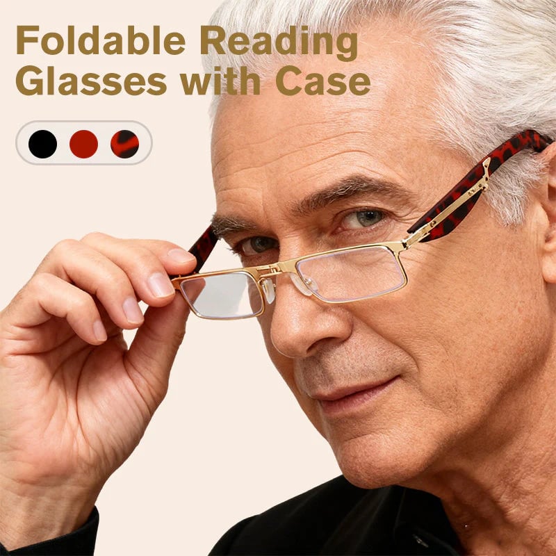 (🎁49 % rabatt på siste dag)👓 Sammenleggbare lesebriller med blålysfilter og etui