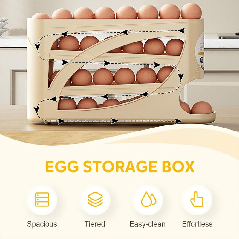 Rullbar oppbevaringsboks for egg
