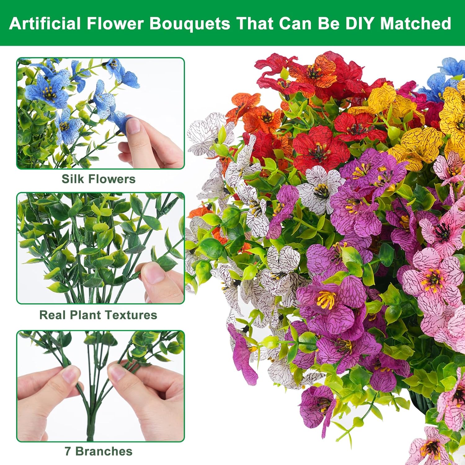 🌺UV-resistent fargerik kunstig blomst💖