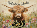 🐮Highland Cow Kalender 2026 – Rustikk gårdsveggkunst og månedlig planlegger