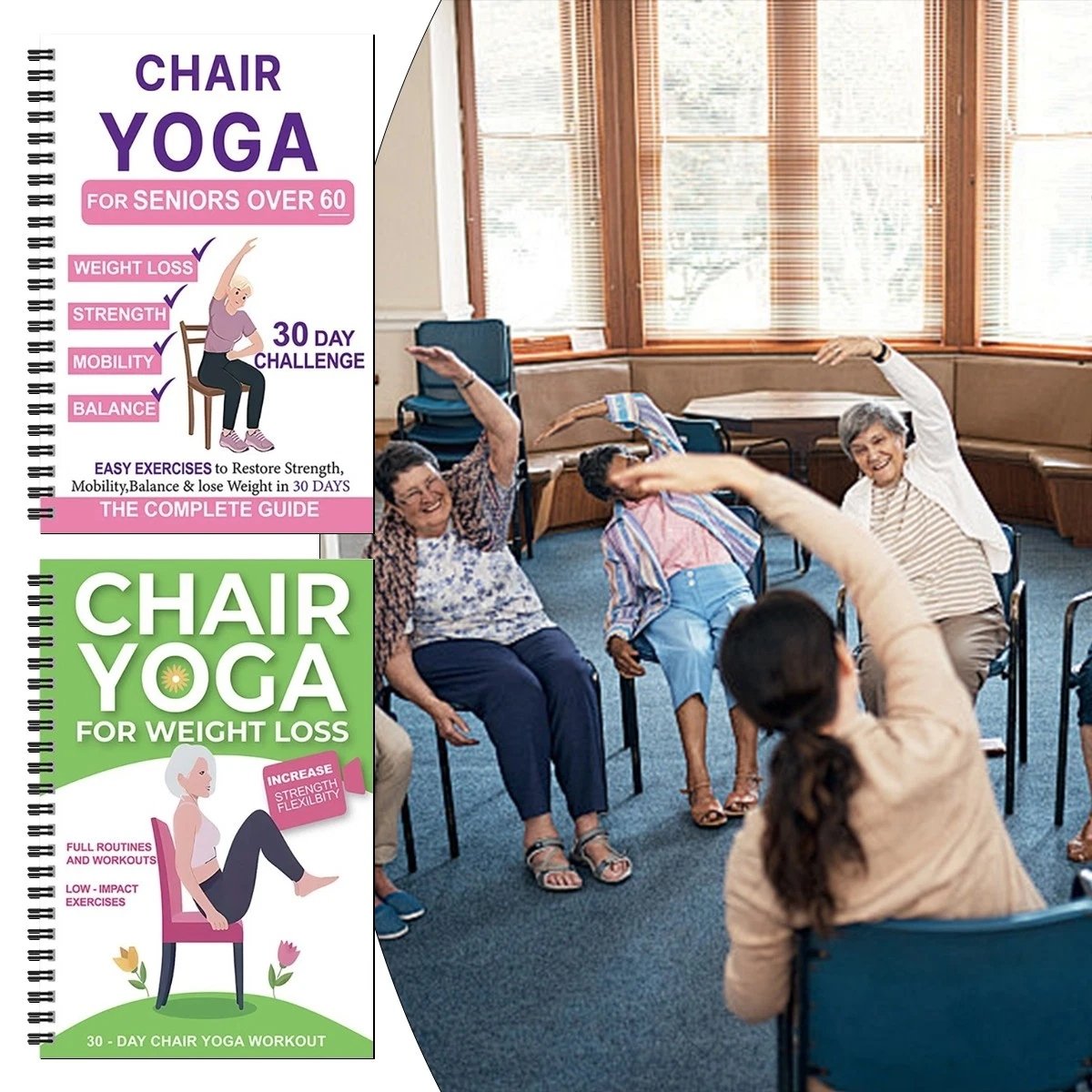Den komplette guiden til stol-yoga for personer over 60: Over 40 enkle øvelser med lav belastning for å gjenvinne styrke, bevegelighet og balanse samt gå ned i vekt