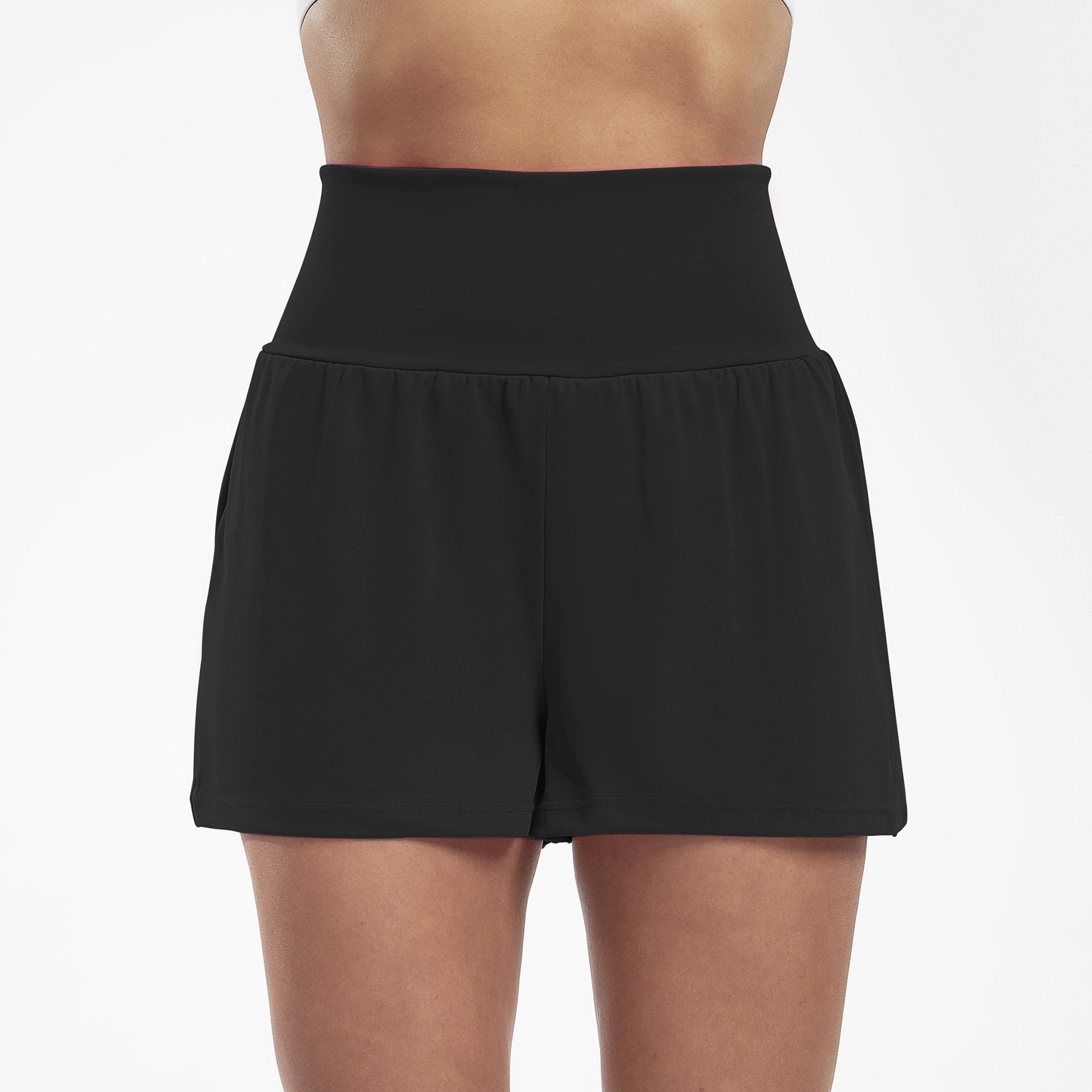 ✨️🥰 2-I-1 Joggebukser Med Høy Midje Og Sidelommer