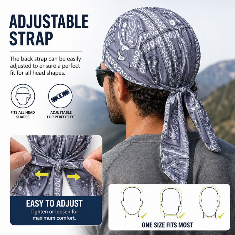 TILBUD: 1+1 GRATIS! 🎁 Ta kontroll over veien, glem svetten. 🚴‍♂️💨 Pirathatt med elastisk strikk for friluftsliv