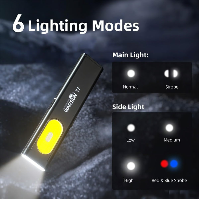 LED-lommelykt med flere modi