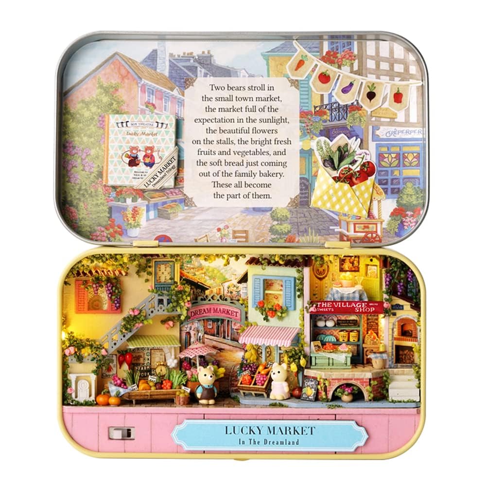 🌟 Miniatyrkinoboks – “I et lykkelig hjørne” DIY-dukkehussett i tre 🎭✨