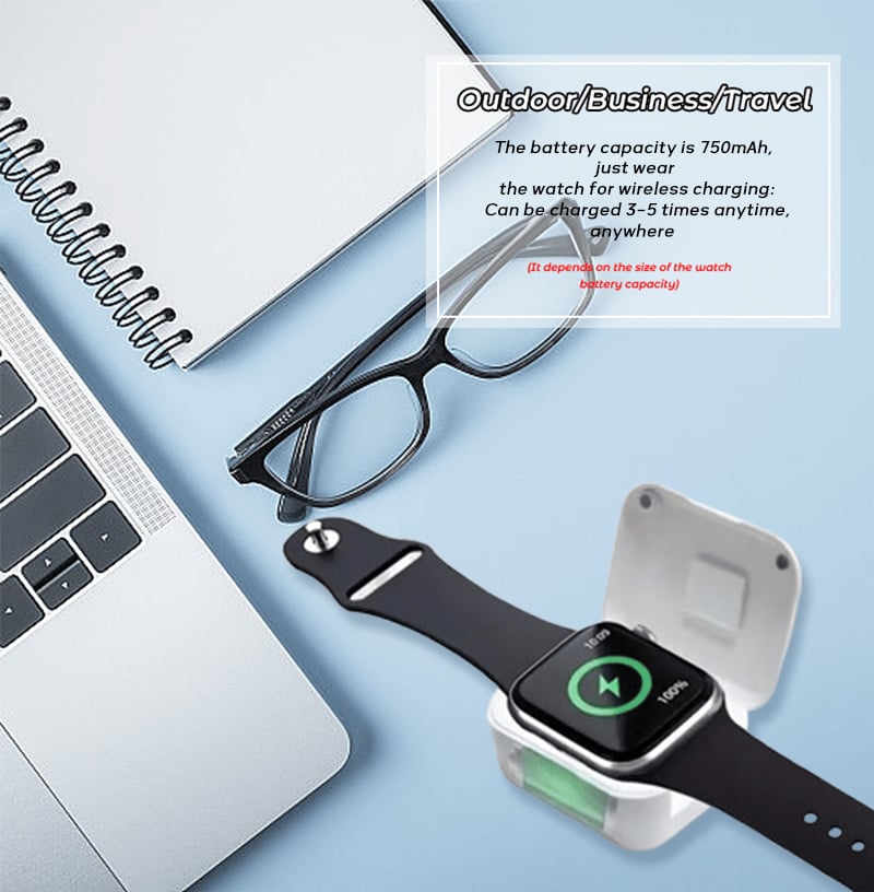 🔥Supertilbud! 38% rabatt! - Bærbar trådløs powerbank for smartklokker