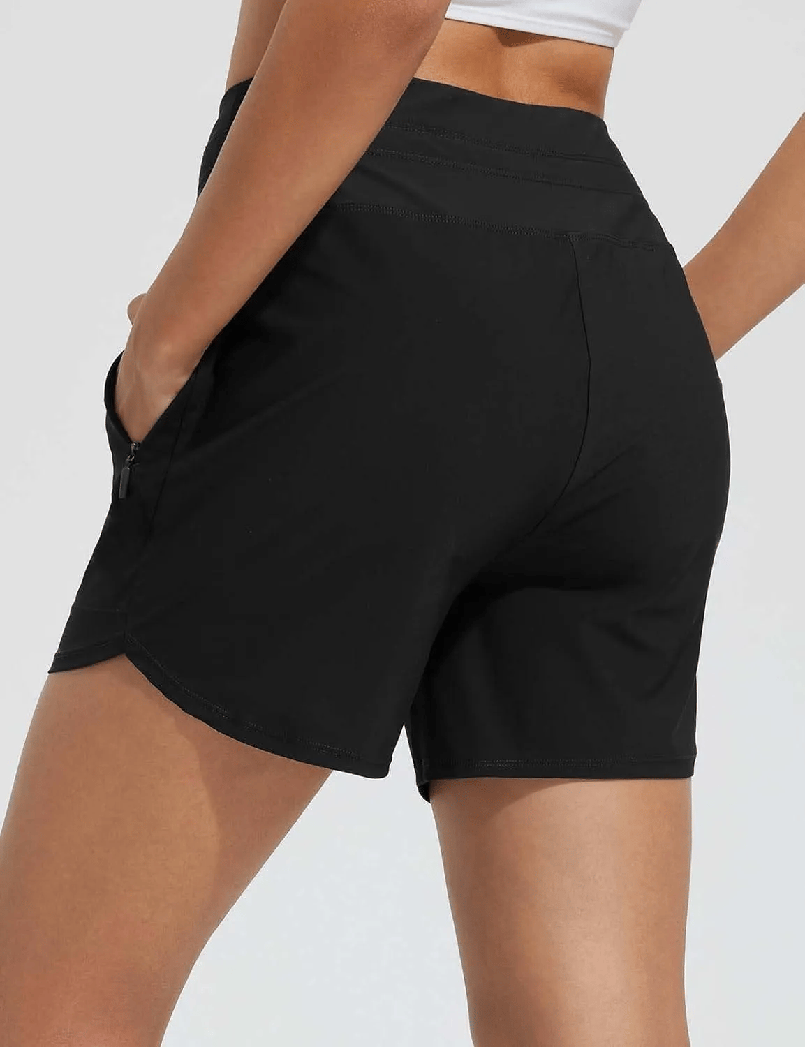 5" badeshorts med høy midje og hurtigtørkende badedrakt for kvinner