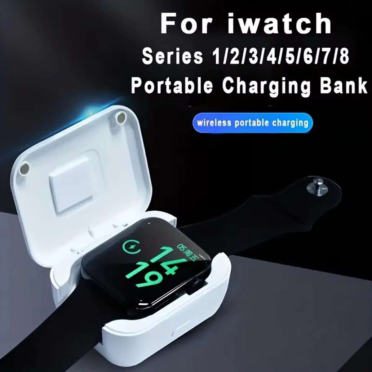 🔥Supertilbud! 38% rabatt! - Bærbar trådløs powerbank for smartklokker