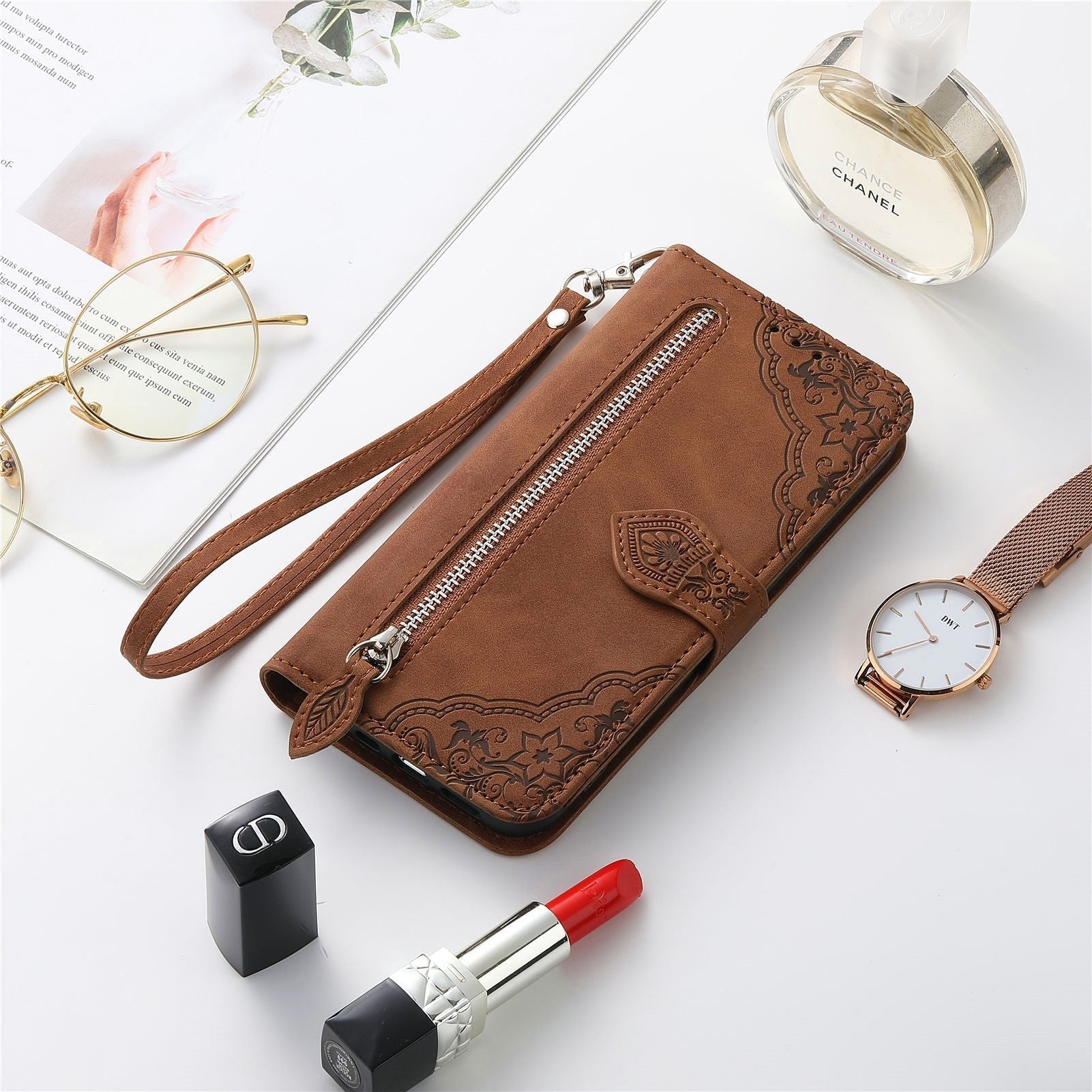 Allsidig Elegance Wallet Flip-etui for iPhone