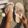 🌼Sommerblomstrende Strandtøfler Med Tykk Såle🌴