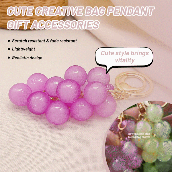 🍇 Søt kreativ veske anheng gave tilbehør