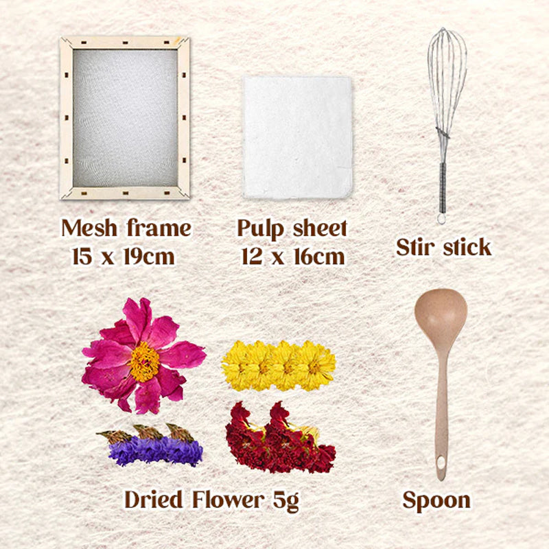 DIY-papirmakersett med pressede blomster