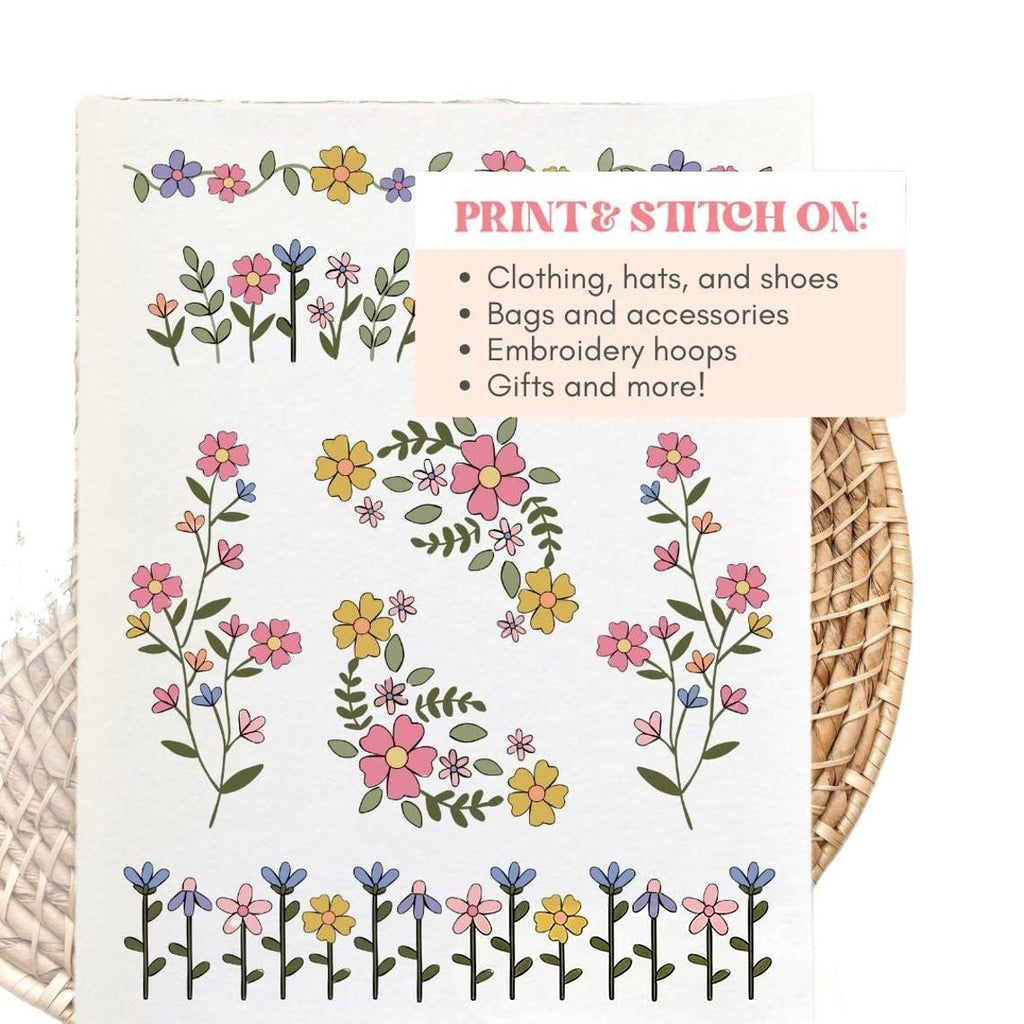 🌸Blomsterlinjer designet blomsterkantmønstre Broderimønstre – Stick & Stitch for nybegynnere