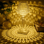 Bordlampe i krystall