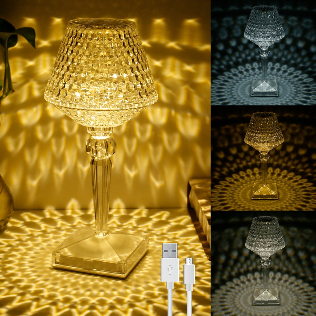 Bordlampe i krystall