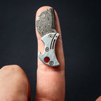 Kompakt flaskeåpner i titan og EDC-kniv