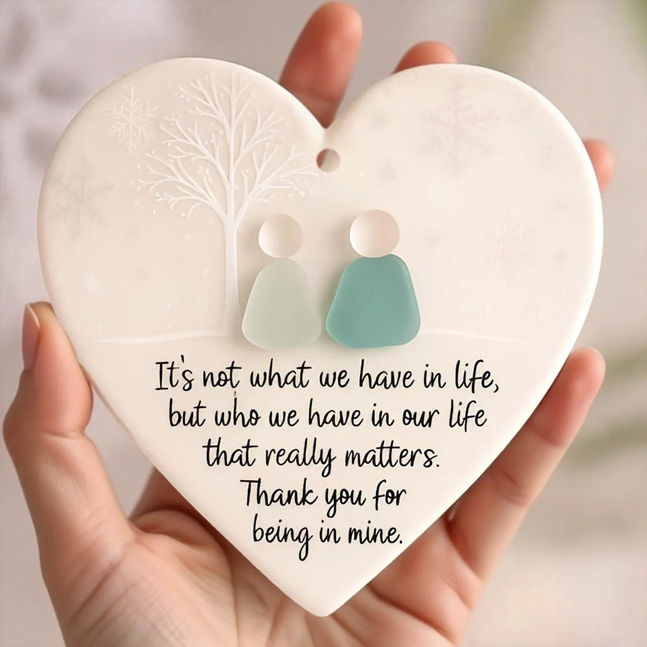 Heart-Shaped Sea Glass Friendship Decor🌊✨ Shaped by Nature & Crafted by Hand💝