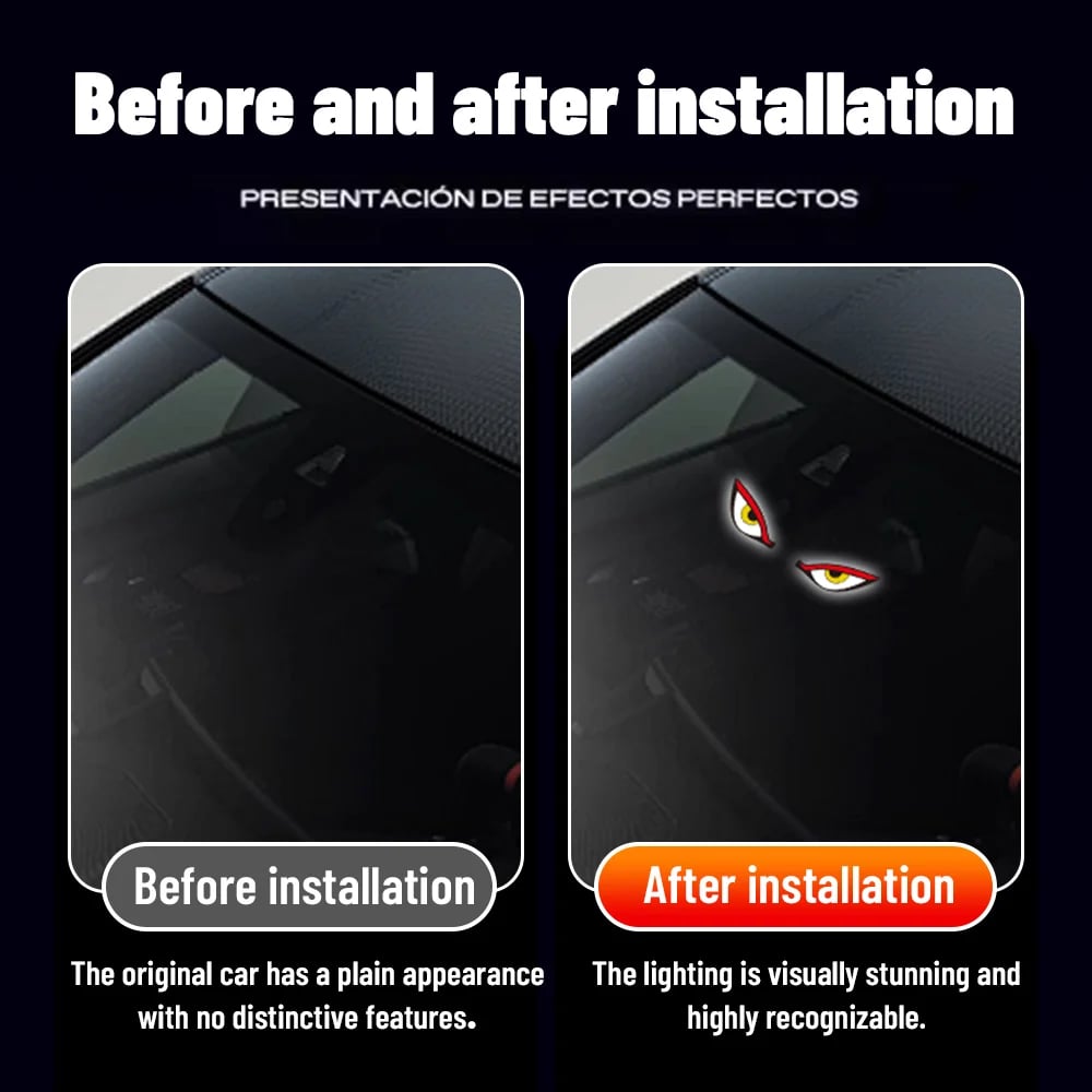🔥Siste dag med 49 % rabatt – Solar Demon Eye LED-vinduslampe til bilen