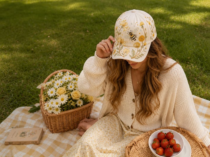 🔥Siste dag – 50 % rabatt 🌸🌿 Garden Morning Cap