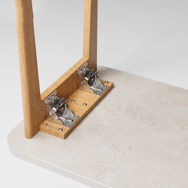 Kraftige foldbare braketter med 90° låsing - plassbesparende stålhengsler