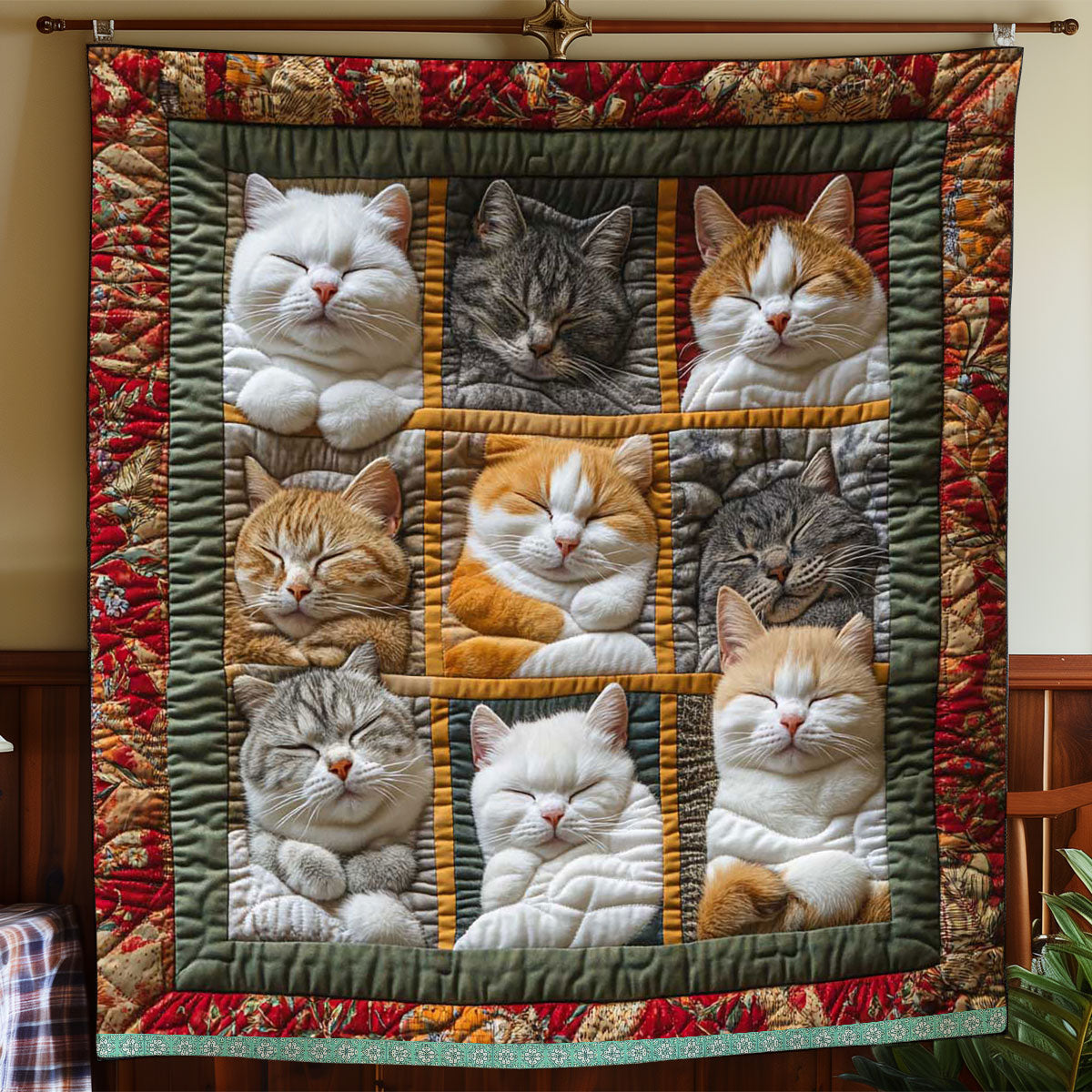Sovende kongelig kattteppe