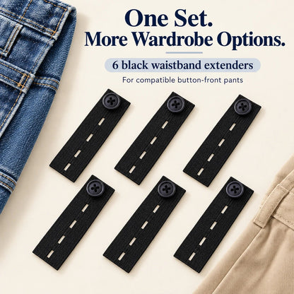 👖 Knapper til forlengelse av elastisk linning – Justerbar komfort, sett med 6 stk.