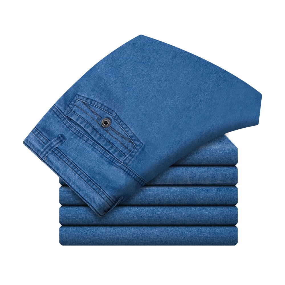 Herrejeans med høy midje og rett snitt