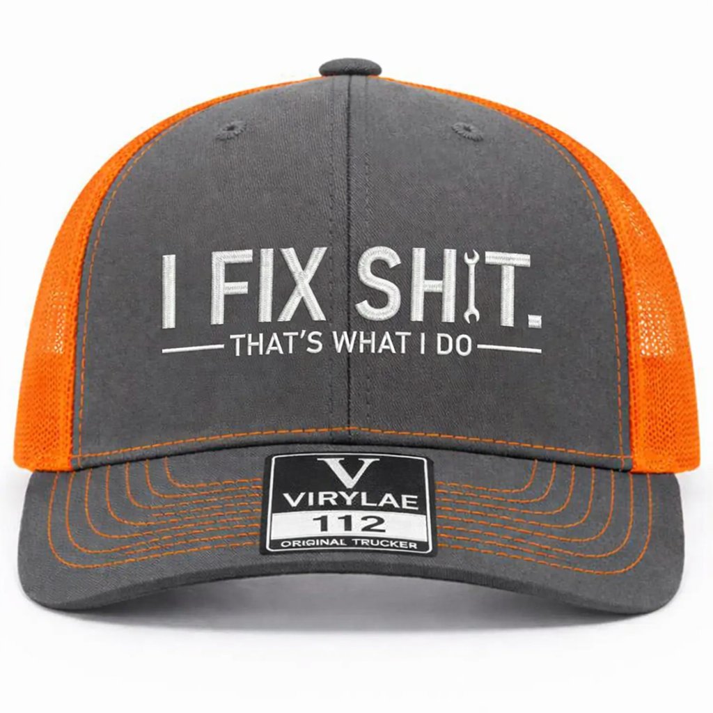 🔥SISTE DAG 49 % RABATT-🛠️ «I Fix Shit»-trucker-cap – Morsom mekaniker- og reparatørcap