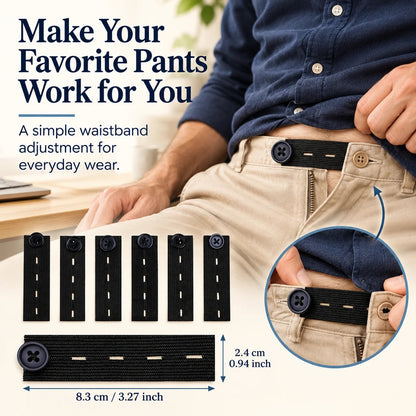 👖 Knapper til forlengelse av elastisk linning – Justerbar komfort, sett med 6 stk.