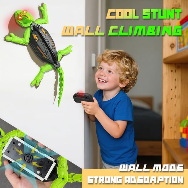 Infrarød veggklatrende gekko RC-leketøy med lys 🦎✨