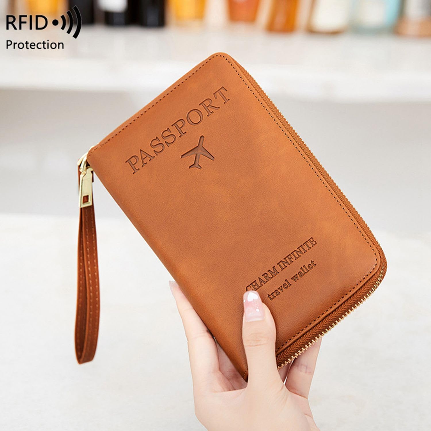 🏆RFID passholder for lommebok/passholder med glidelås