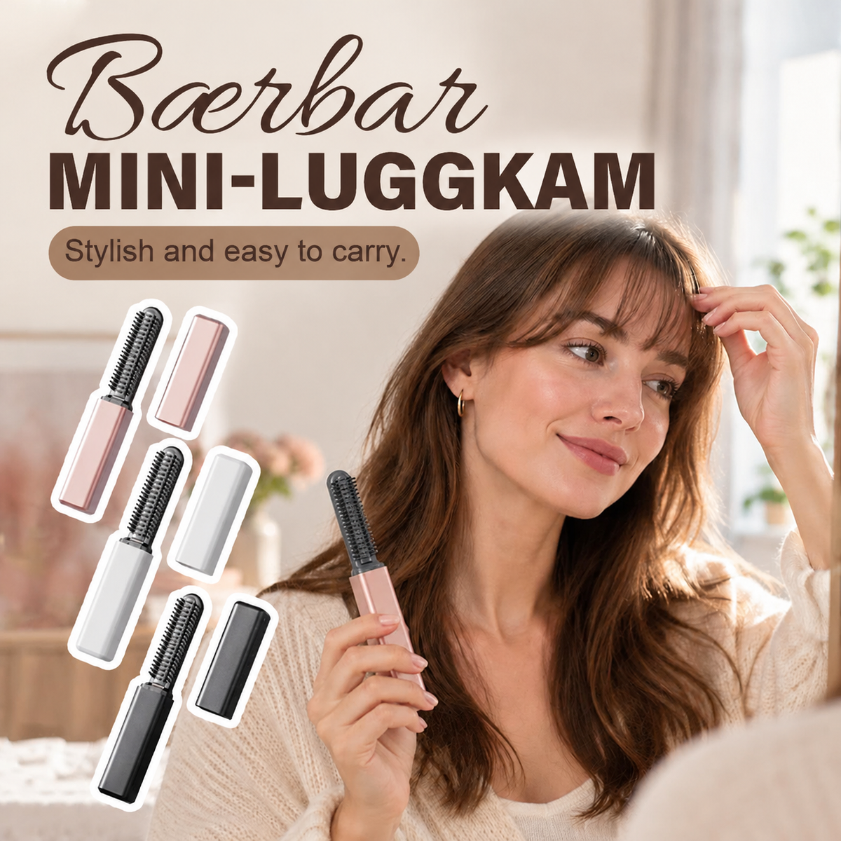 ✨ Kompakt trådløs varmekam – en praktisk hjelper til styling av pannelugg!