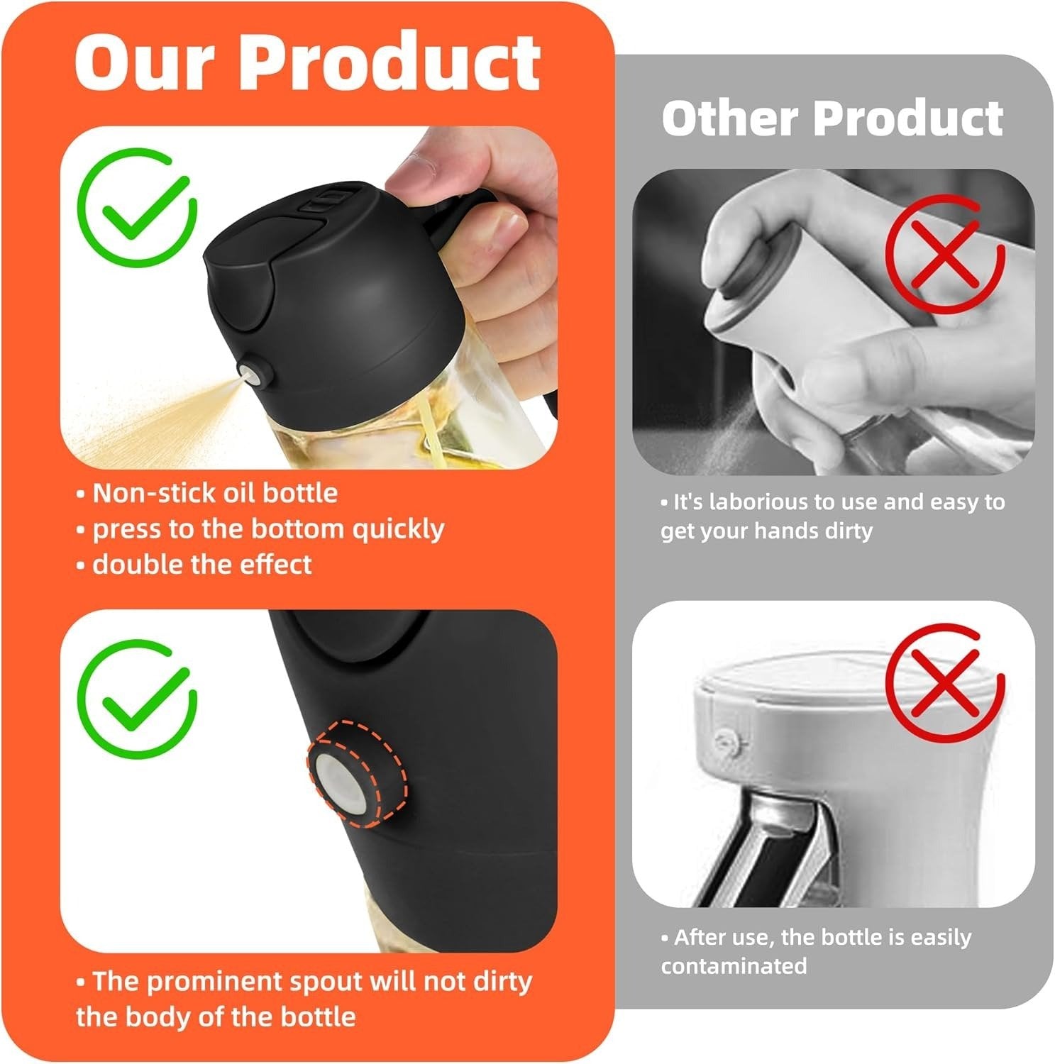 💥Hot Sale 49% OFF💥Spray & Pour Glass Oil Bottle