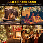 🎄Hengende Starburst Solar Fairy Lights til jul