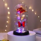 🔥 Kun Valentinsdag - 🌹 Eternal Butterfly Rose Glassdekket skjerm med LED-belysning