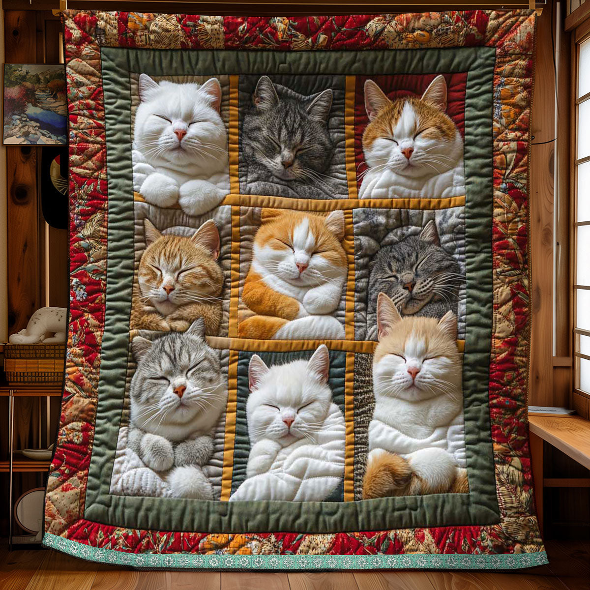 Sovende kongelig kattteppe