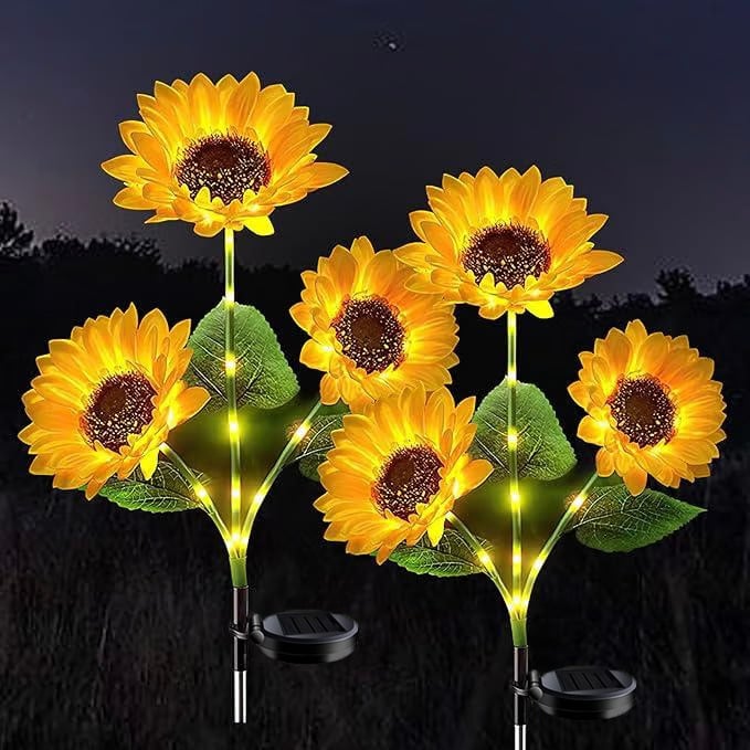 🌻Fabrikk direkte salg 49% avslag - 🌞Solar LED-solsikkehagelys - 29,6 tommer / 74 cm